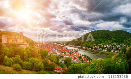View of Heidelberg, Germany. Panoramic view, travel destination 118155986
