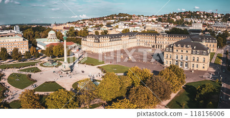 Schlossplatz in Stuttgart, Germany, travel panoramic landscape Schlossplatz in Stuttgart, Germany, travel panoramic landscape 118156006