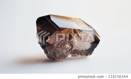 Polished Smoky Quartz Gemstone Crystal CloseUp Photo for Design, Poster, and Print Projects 118156344