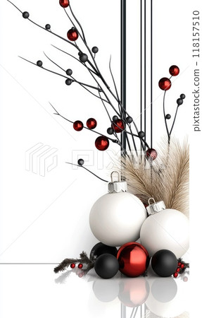 Holiday joy: Merry Christmas scene featuring cheerful decorations, festive lights, and a cozy ambiance, highlighting the warmth and happiness of this beloved holiday season 118157510