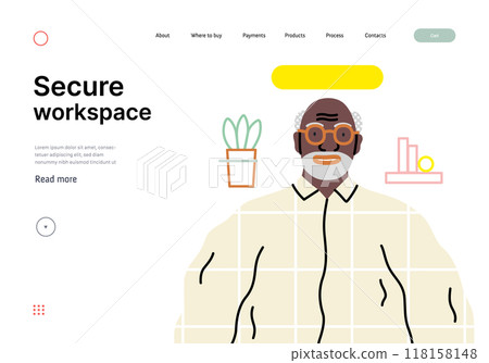 Creative Workspace: Video Conference, modern flat vector concept illustration of person engaging in virtual business meeting Connectivity, collaboration, digital interaction, remote work, productivity 118158148