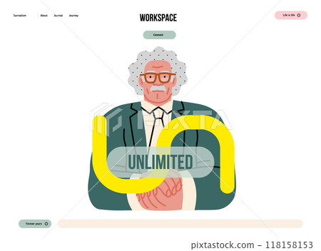 Creative Workspace: Video Conference, modern flat vector concept illustration of person engaging in virtual business meeting Connectivity, collaboration, digital interaction, remote work, productivity Creative Workspace: Video Conference, modern flat vector concept illustration of person engaging in virtual business meeting Connectivity, collaboration, digital interaction, remote work, productivity 118158153
