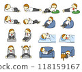 Relaxing woman illustration set 118159167