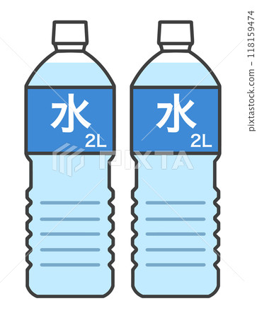 兩個2L塑膠瓶裝滿水 118159474