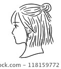 Woman in profile (black and white) 118159772