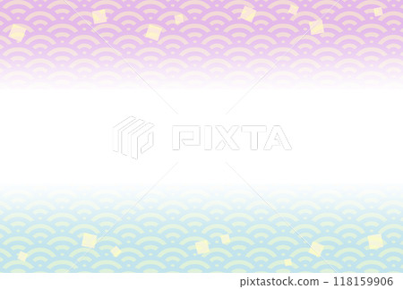 簡約漸層日式相框/背景素材3(明信片尺寸/青海波浪/金箔) 簡約漸層日式相框/背景素材3(明信片尺寸/青海波浪/金箔) 118159906