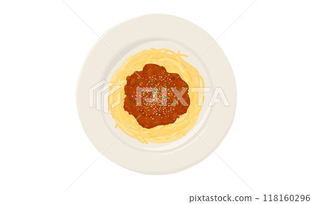 meat sauce spaghetti illustration meat sauce spaghetti illustration 118160296
