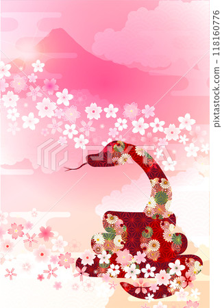 Snake New Year's card zodiac background Snake New Year's card zodiac background 118160776