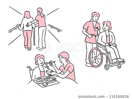 Caregiver work vector set 118160836