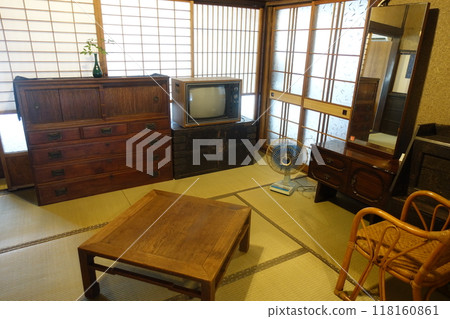 A nostalgic scene with Showa retro appliances A nostalgic scene with Showa retro appliances 118160861