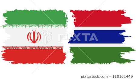 Gambia and Iran grunge flags connection vector Gambia and Iran grunge flags connection vector 118161449