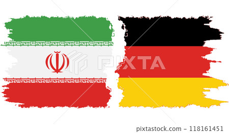 Germany and Iran grunge flags connection vector 118161451