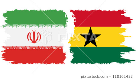 Ghana and Iran grunge flags connection vector Ghana and Iran grunge flags connection vector 118161452