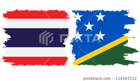 Solomon Islands and Thailand grunge flags connection vector Solomon Islands and Thailand grunge flags connection vector 118161532