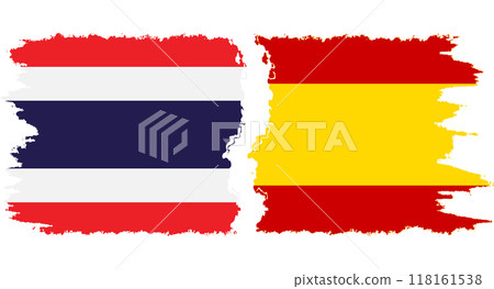 Spain and Thailand grunge flags connection vector 118161538