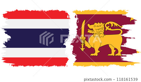 Sri Lanka and Thailand grunge flags connection vector 118161539