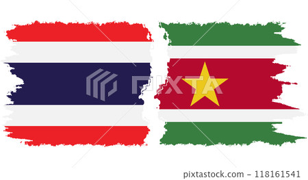 Suriname and Thailand grunge flags connection vector Suriname and Thailand grunge flags connection vector 118161541