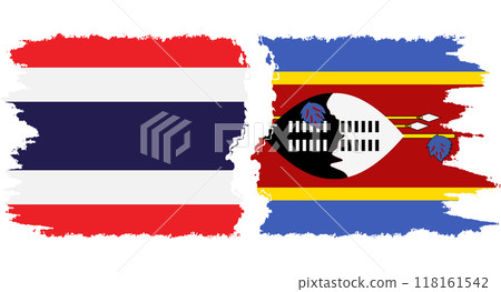 eSwatini and Thailand grunge flags connection vector eSwatini and Thailand grunge flags connection vector 118161542