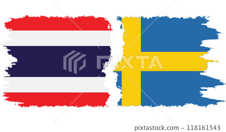 Sweden and Thailand grunge flags connection vector Sweden and Thailand grunge flags connection vector 118161543