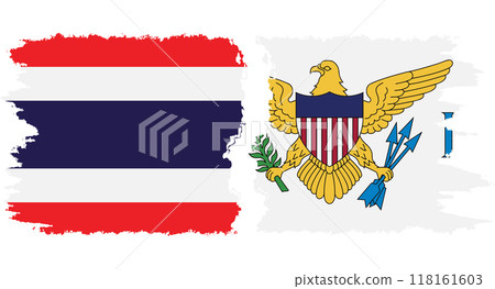 United States Virgin Islands and Thailand grunge flags connection vec United States Virgin Islands and Thailand grunge flags connection vec 118161603
