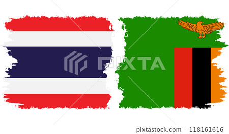 Zambia and Thailand grunge flags connection vector Zambia and Thailand grunge flags connection vector 118161616