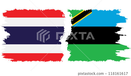 Zanzibar and Thailand grunge flags connection vector Zanzibar and Thailand grunge flags connection vector 118161617