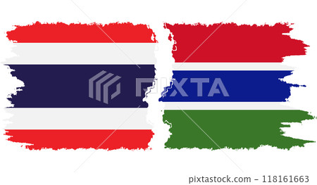 Gambia and Thailand grunge flags connection vector 118161663