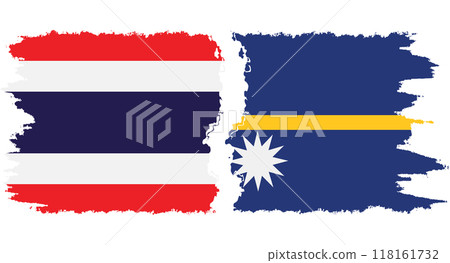 Nauru and Thailand grunge flags connection vector 118161732