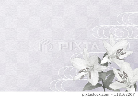 Lily Japanese style background checkered pattern 118162207