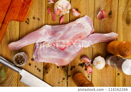 Image of raw shoulder of goat before cooking 118162266