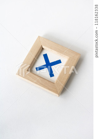 Framed symbol cross Framed symbol cross 118162338