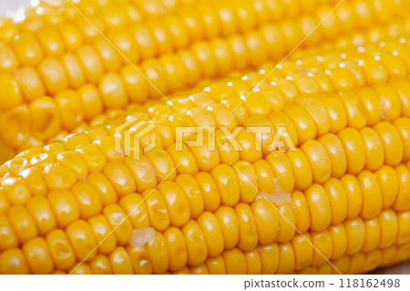 Closeup of boiled maize cobs Closeup of boiled maize cobs 118162498