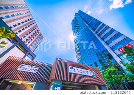 日本東京城市景觀，俯瞰押上站等= 9月6日 118162645