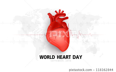 World heart day concept. stethoscope with cardio pulse line, heartbeat line, heart wave sign, health care medical check up. heart problems, coronary artery disease. vector design. World heart day concept. stethoscope with cardio pulse line, heartbeat line, heart wave sign, health care medical check up. heart problems, coronary artery disease. vector design. 118162844
