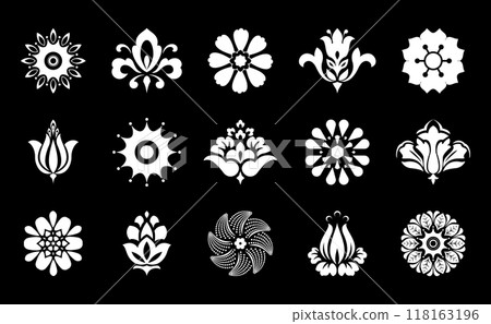 Flowers icon set. Flowers isolated on transparent background. Flowers in modern simple. Cute round flower plant nature collection. Vector illustrator Flowers icon set. Flowers isolated on transparent background. Flowers in modern simple. Cute round flower plant nature collection. Vector illustrator 118163196