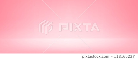 Pink studio room design concept. Light rose platform display background. Wall and floor surface backdrop for presentation, mockup template, product showcase. Soft smooth gradient wallpaper. Vector 118163227