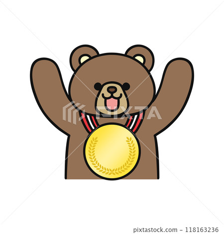 脖子上掛著金牌的熊 脖子上掛著金牌的熊 118163236