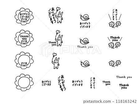 簡單的手繪插畫集謝謝，謝謝1 118163242