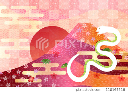 蛇新年賀卡生肖背景 118163316
