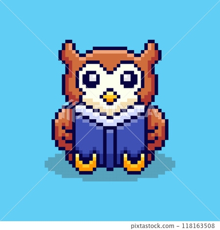 Pixel art Owl reading a book design Pixel art Owl reading a book design 118163508