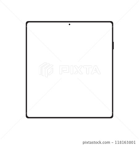 tablet black color with blank touch screen on white background. realistic and detailed device mockup. stock vector illustration tablet black color with blank touch screen on white background. realistic and detailed device mockup. stock vector illustration 118163801