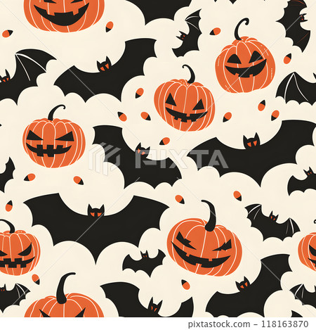 Halloween ghost seamless pattern illustration 118163870