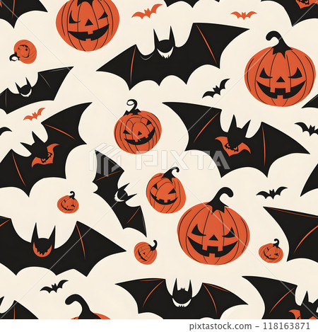 Halloween ghost seamless pattern illustration 118163871