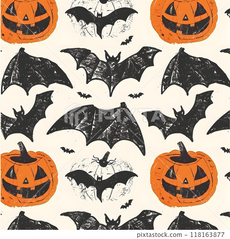 Halloween ghost seamless pattern illustration 118163877