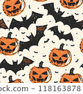 Halloween ghost seamless pattern illustration 118163878