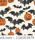 Halloween ghost seamless pattern illustration 118163879