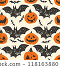 Halloween ghost seamless pattern illustration 118163880