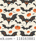 Halloween ghost seamless pattern illustration 118163881