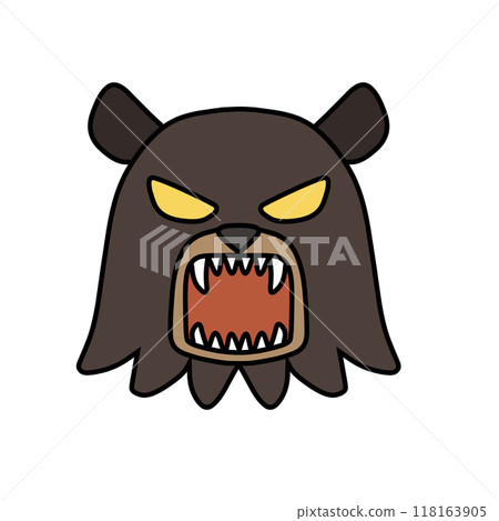 Roaring bear face (with main lines) 118163905