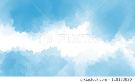 Abstract blue watercolor background.Hand painted watercolor. vector 118163920